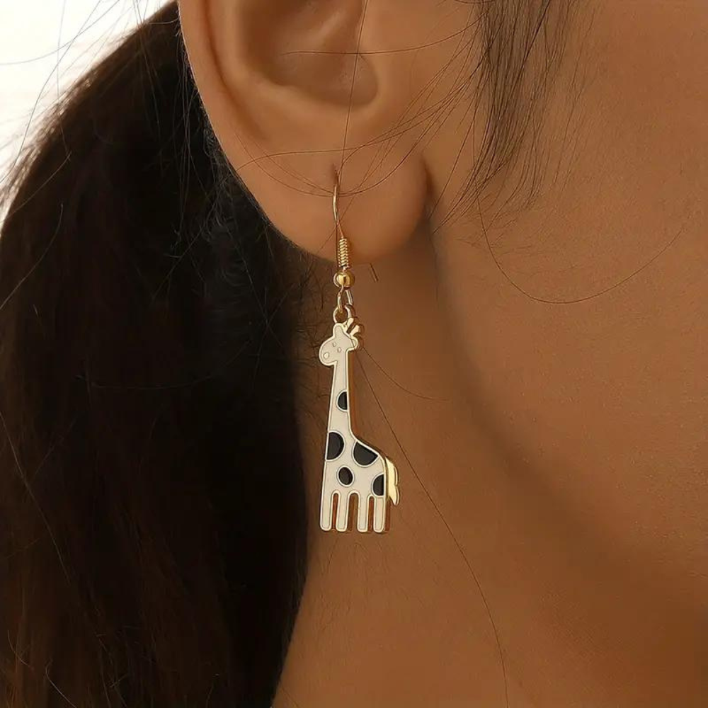 GIRAFFE DANGLING EARRINGS (PAIR)