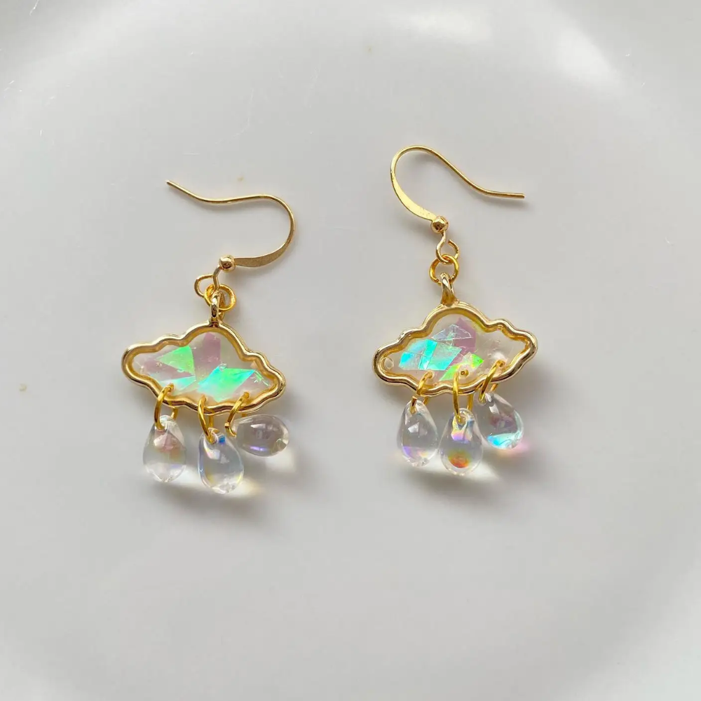 RAIN CLOUD EARRINGS (PAIR)