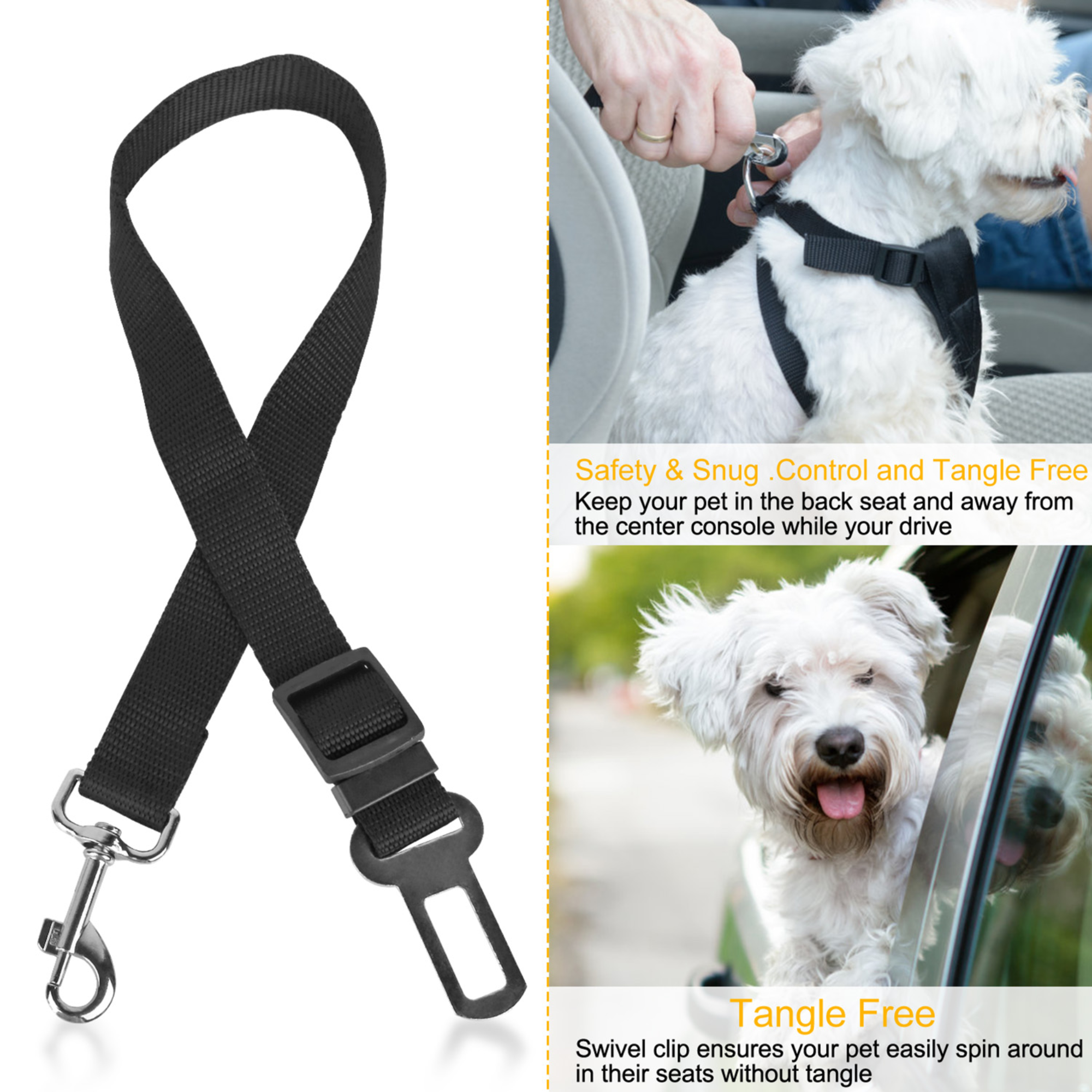 GBruno 2Pcs Pet Dog Seat Belt