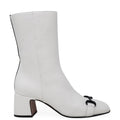 White Leather Back Stripe Boot