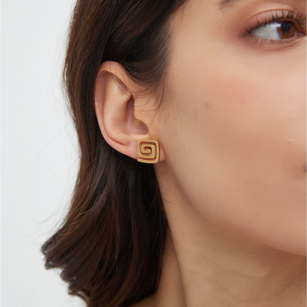 CHIC SPIRAL STUD EARRINGS (PAIR)
