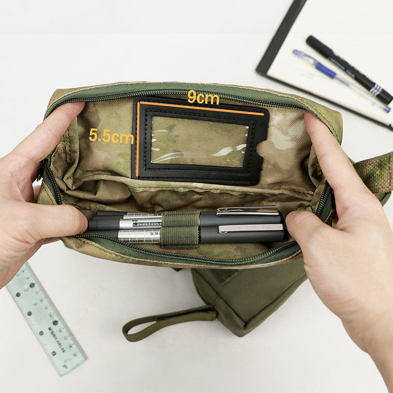 Cold War-era large-capacity tactical storage bag – versatile MOLLE-compatible pouch for students/stationery or tactical use.