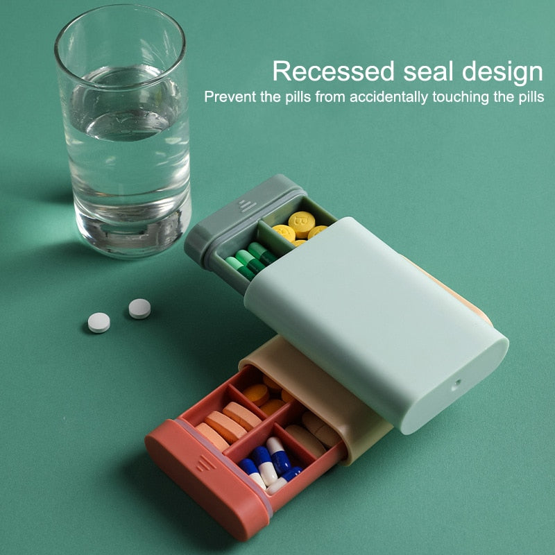 Portable Mini Medicine Box Household Sealed Waterproof Pull Type Tablet Pill Storage Box B2Cshop