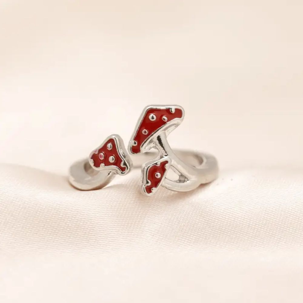 RED MUSHROOM RING (ADJUSTABLE)