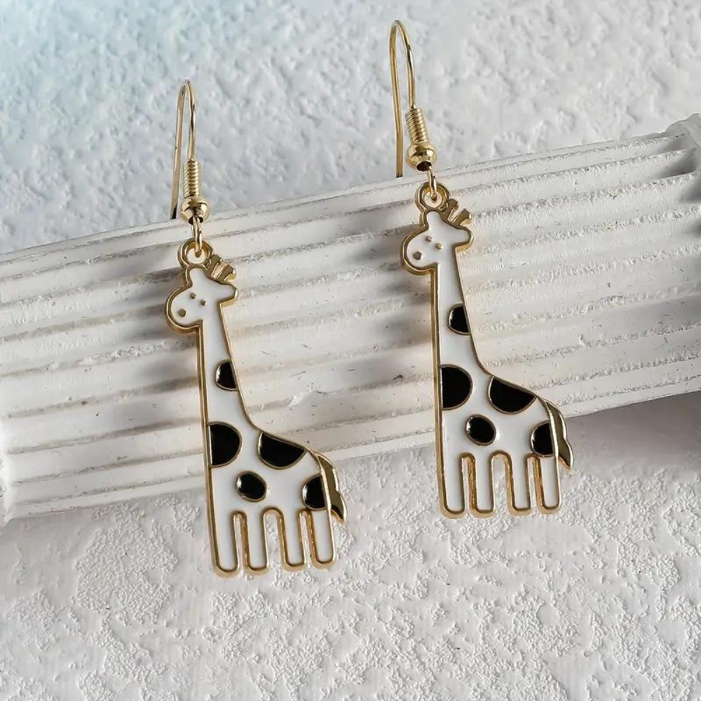 GIRAFFE DANGLING EARRINGS (PAIR)