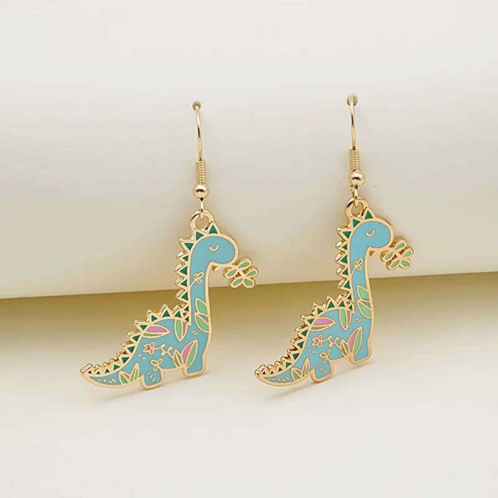BLUE DINO EARRINGS (PAIR)
