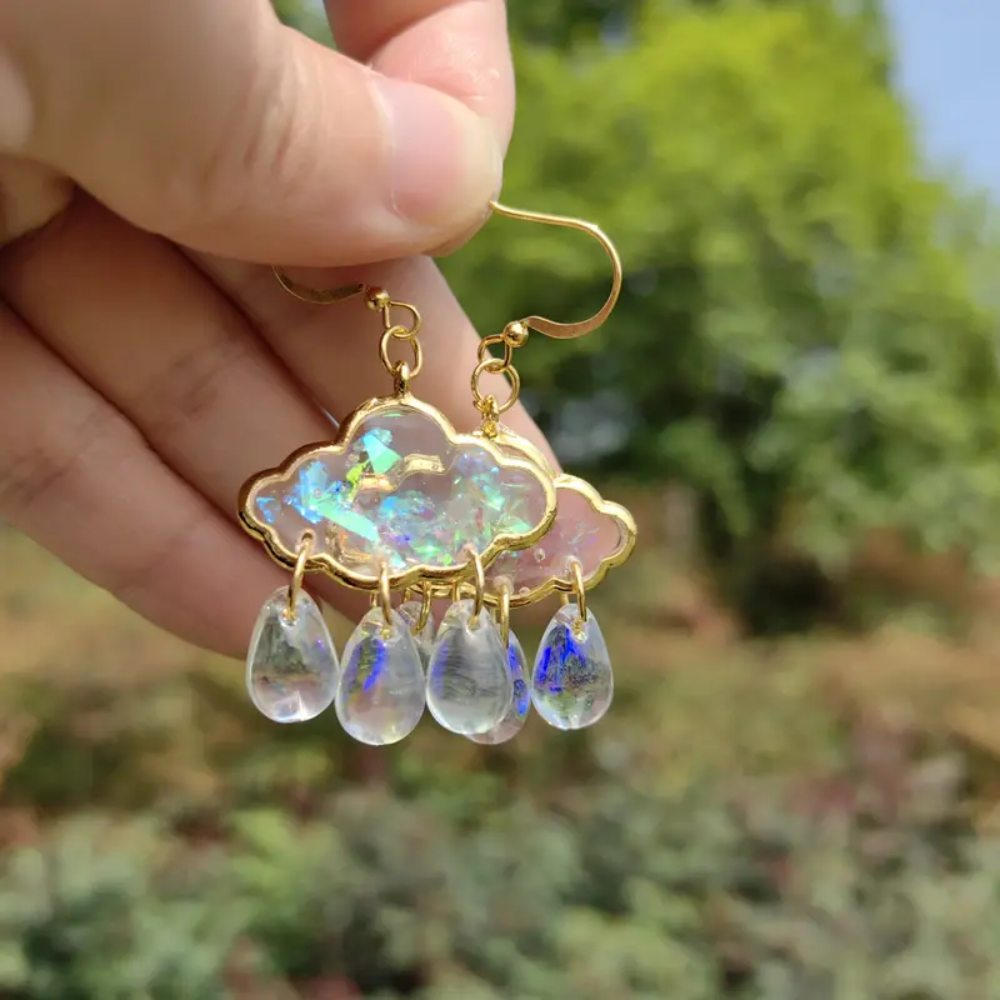 RAIN CLOUD EARRINGS (PAIR)