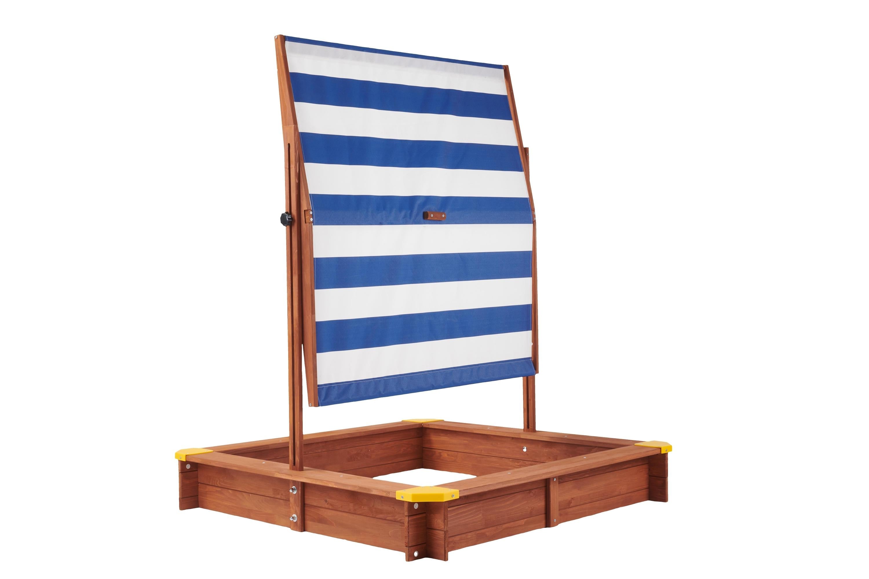 Kids Sandbox with Cover, 46' Wooden Sand Box w/Adjustable Canopy, Large Outdoor Cedar Sandpit for Backyard Play