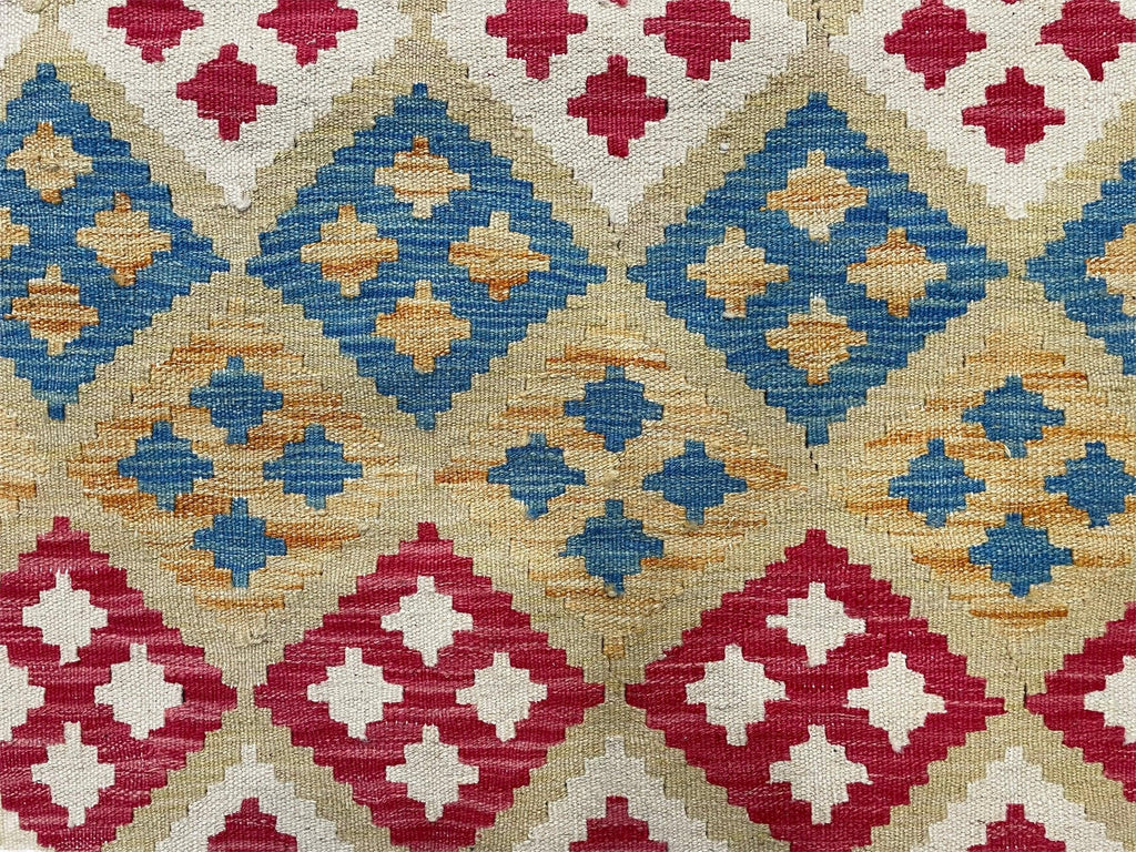 3x5 Kilim Rug Multicolor Tribal Kilim Rug 3 x 5 Tan Light Blue Red Beige New Turkish Anatolian Wool Kilim Flatweave Rug