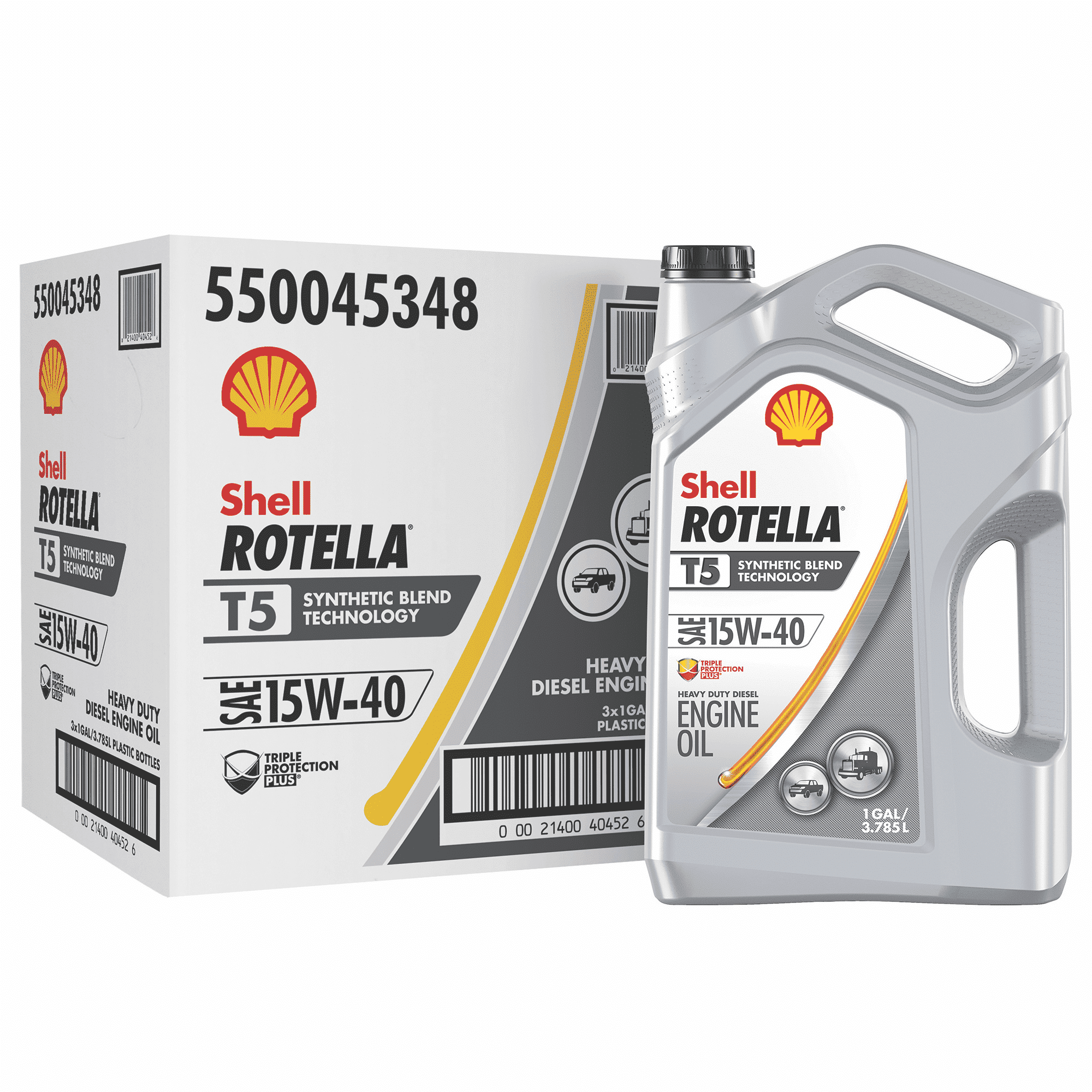 (3 pack) Shell Rotella T5 Synthetic Blend 15W-40 Diesel Engine Oil, 1 Gallon, 3-Pack Case