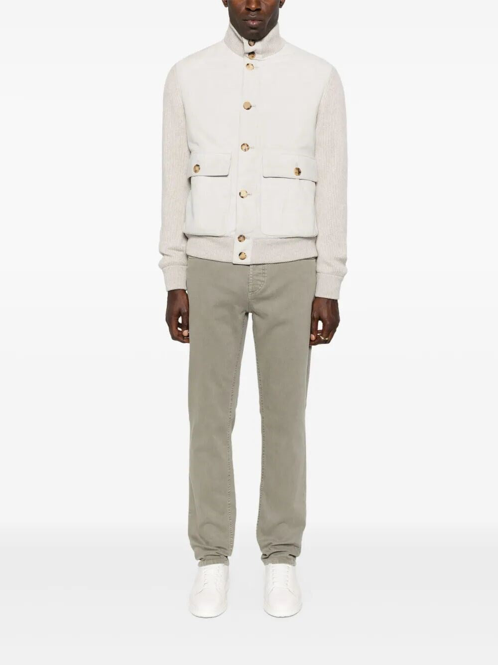 Brunello Cucinelli Men Padded Leather Jacket