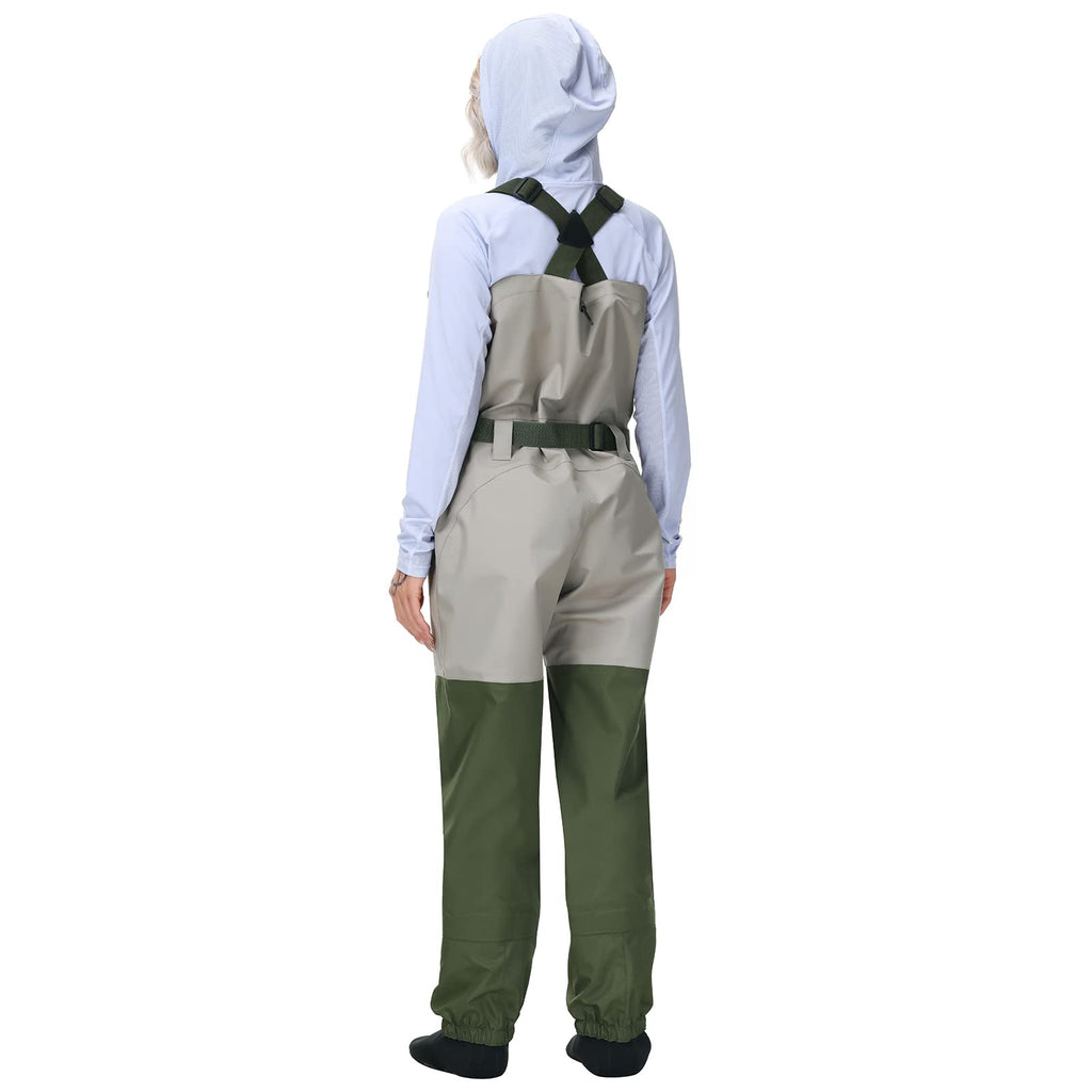 BASSDASH IMMERSE Women’s Breathable Stocking Foot Fishing Waders Waterproof Lightweight Chest Wader