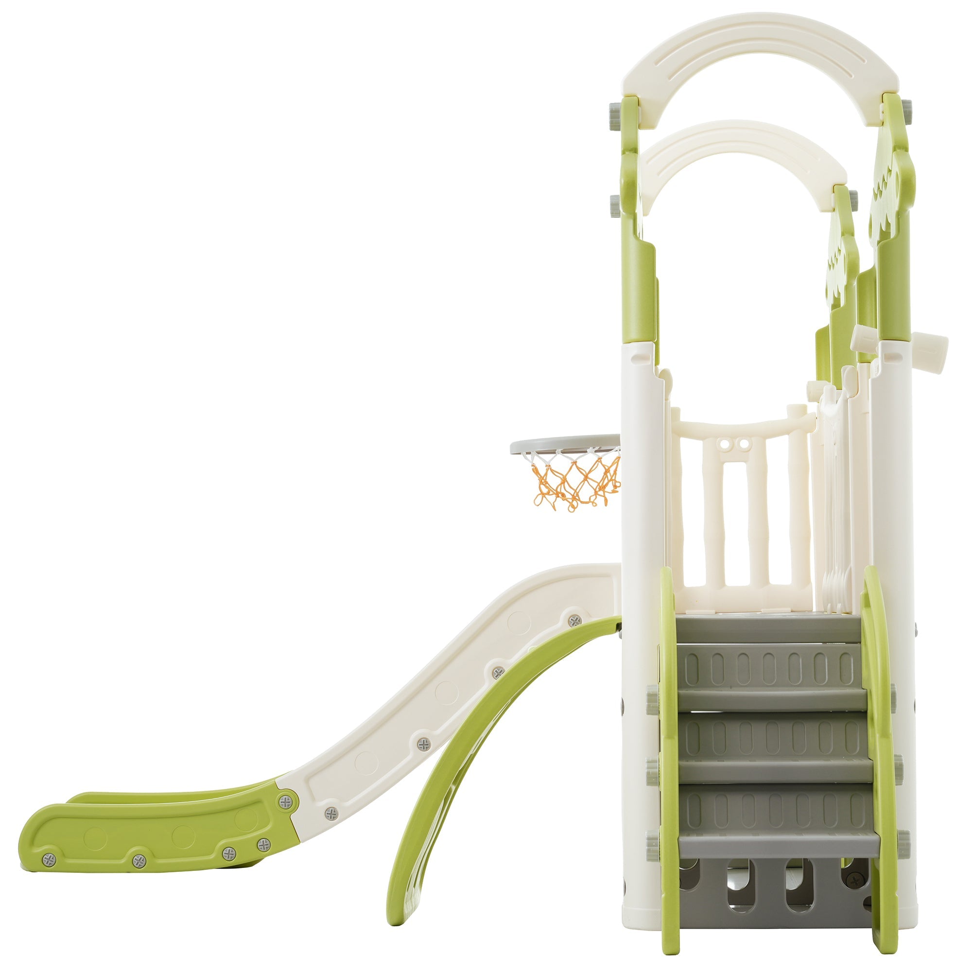 8-1 Toddler Climber and Slide Set,Kids Slide for Toddlers Age 1+, Kids Playground Climber Freestanding Slide Playset with Basketball Hoop, Play Combination for Babies,Indoor& Outdoor