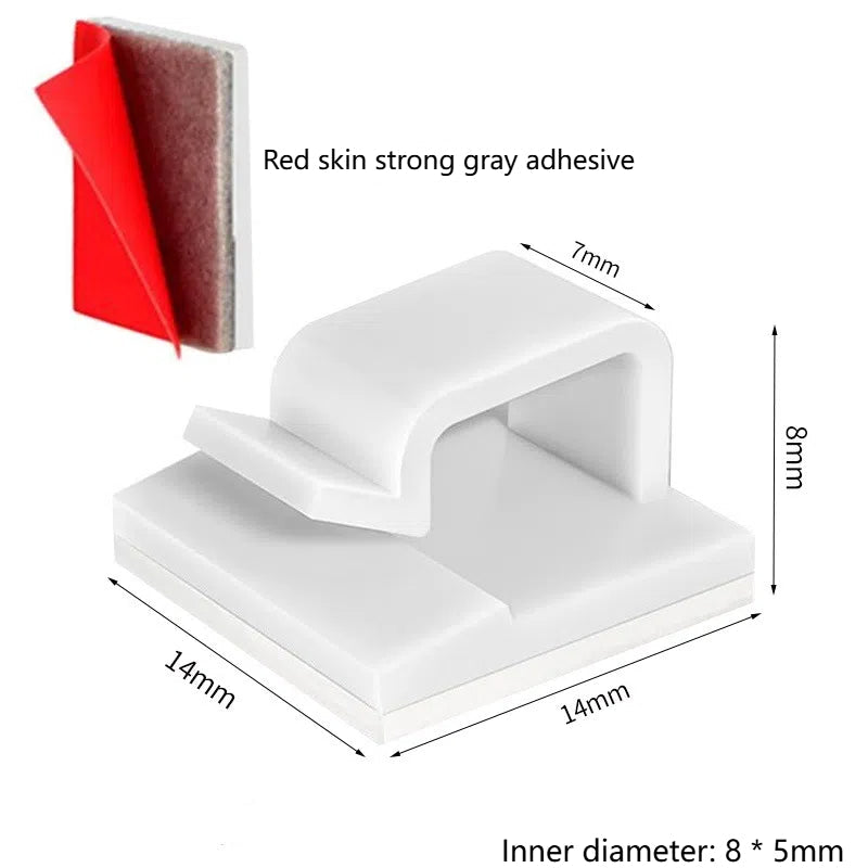 Wire fixing clip adhesive R-type wiring buckle for cable storage without punching holes bundle wire compression clip