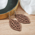 WOODEN STATEMENT EARRINGS (PAIR)