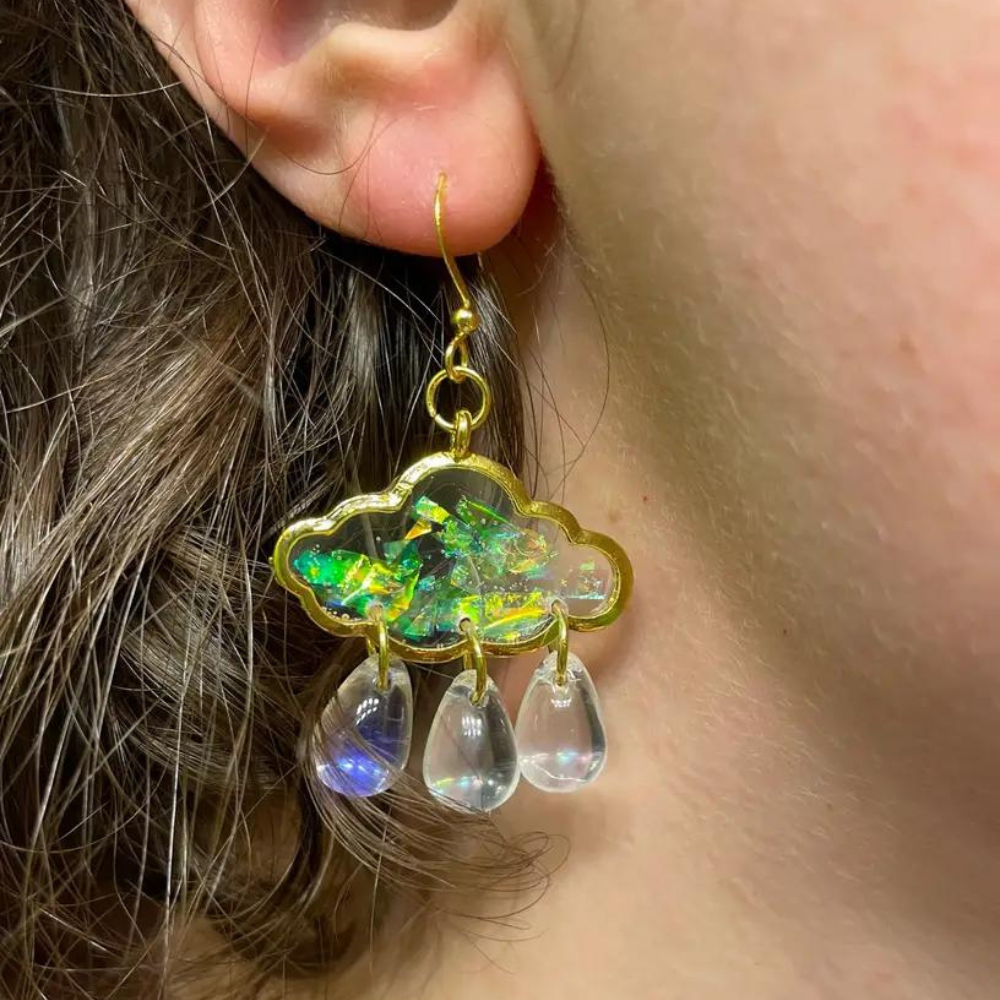 RAIN CLOUD EARRINGS (PAIR)