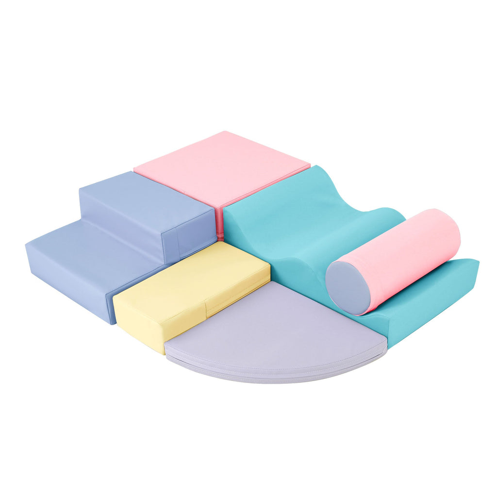 Soft Climb and Crawl Foam Playset 6 in 1, Soft Play Equipment Climb and Crawl Playground for Kids,Kids Crawling and Climbing Indoor Active Play Structure