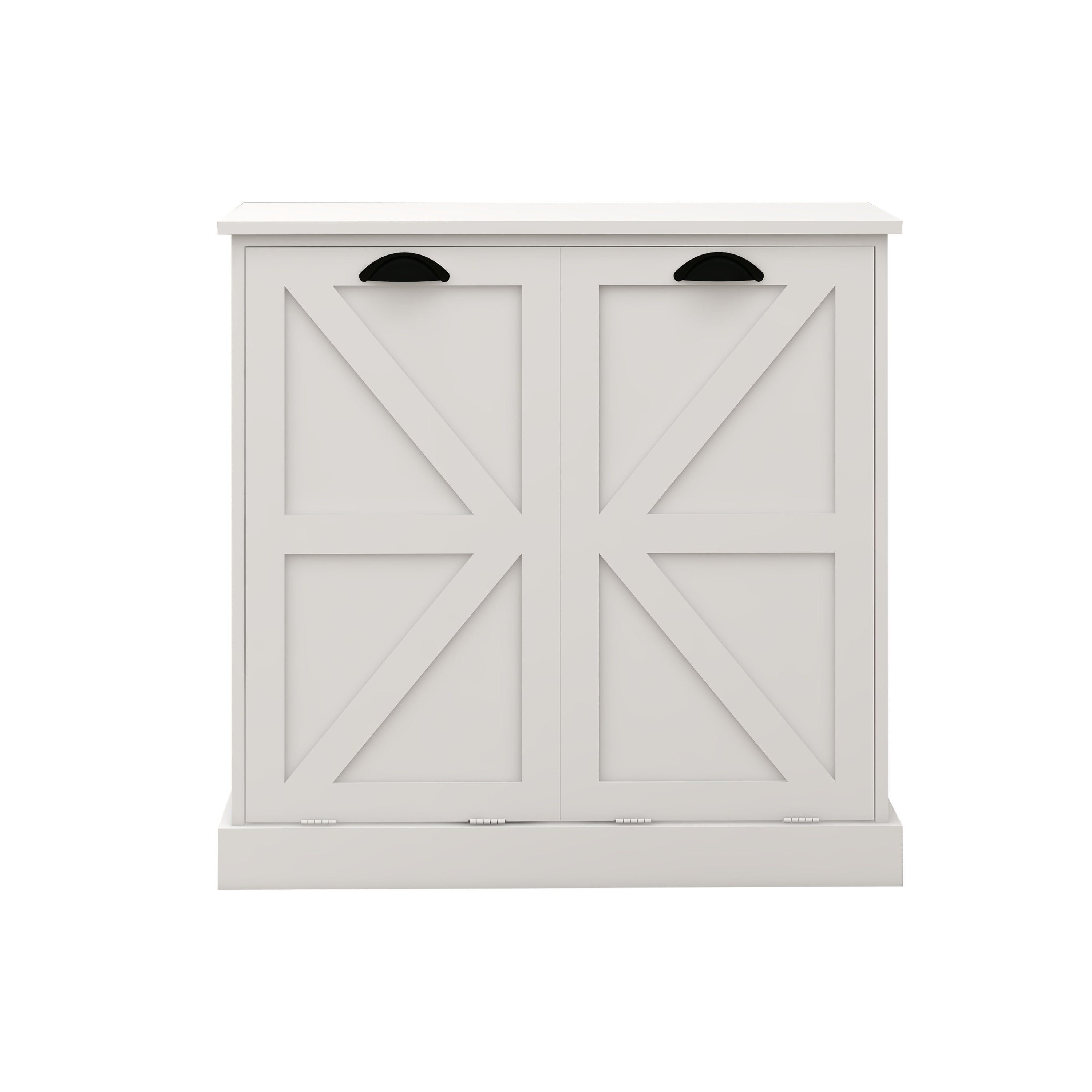 Two-Compartment Tilt-Out Laundry Sorter Cabinet-White