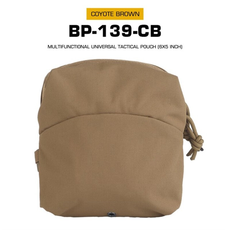 Tactical 6x5in GP MOLLE pouch for mags, fits FCPC or Utility GP Backpack.