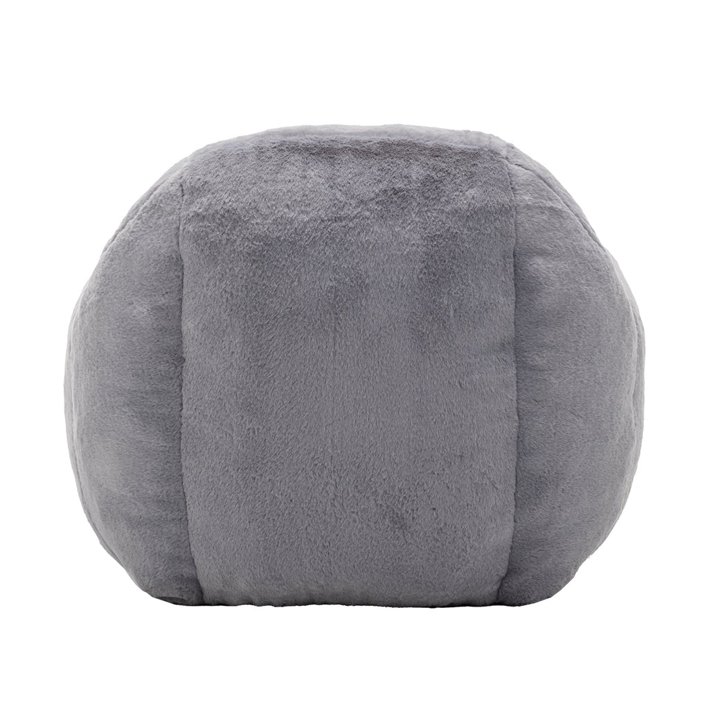 Bean Bag Chair, Comfy Bean Bag Sofa with Back Support, Faux Fur Bean Bag Chair for Adults and Kids, Stuffed Floor Sofa for Living Room, Bedroom, Apartment, Grey