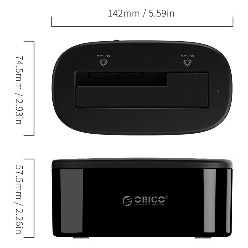 ORICO 6218US3 External HDD Docking Station 5Gbps USB 3.0 to SATA HDD Case Support UASP for 2.5/3.5 inch HDD/SSD 8TB