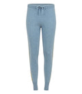 Sky Blue Cashmere Sweat Pants W/ Gold Laminated Bands