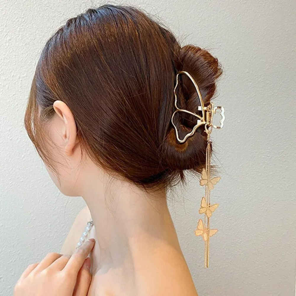 BUTTERFLY TASSEL HAIR CLIP
