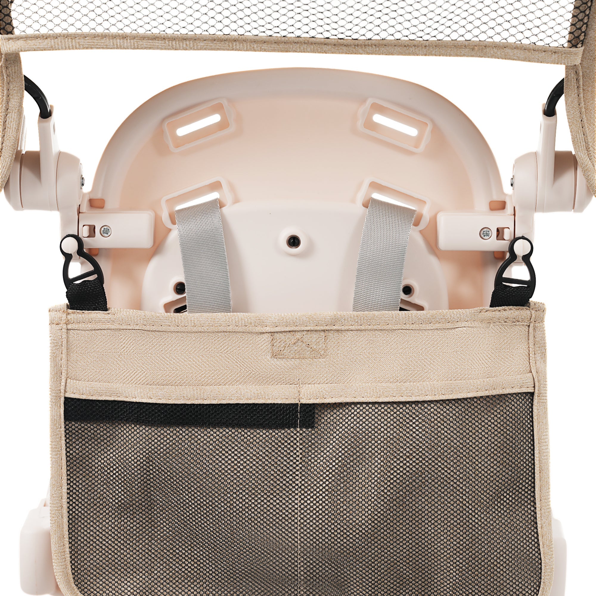 7 in 1 Baby Tricycle, Foldable Toddler Tricycle with Removable and Adjustable Parent Handle, Toddler Push Bike with Removable Pedal, Canopy, and Guardrail, Tricycle for 12-72 Months, light brown