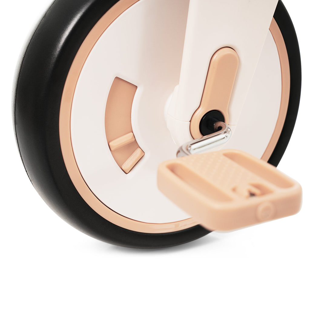 7 in 1 Baby Tricycle, Foldable Toddler Tricycle with Removable and Adjustable Parent Handle, Toddler Push Bike with Removable Pedal, Canopy, and Guardrail, Tricycle for 12-72 Months, light brown