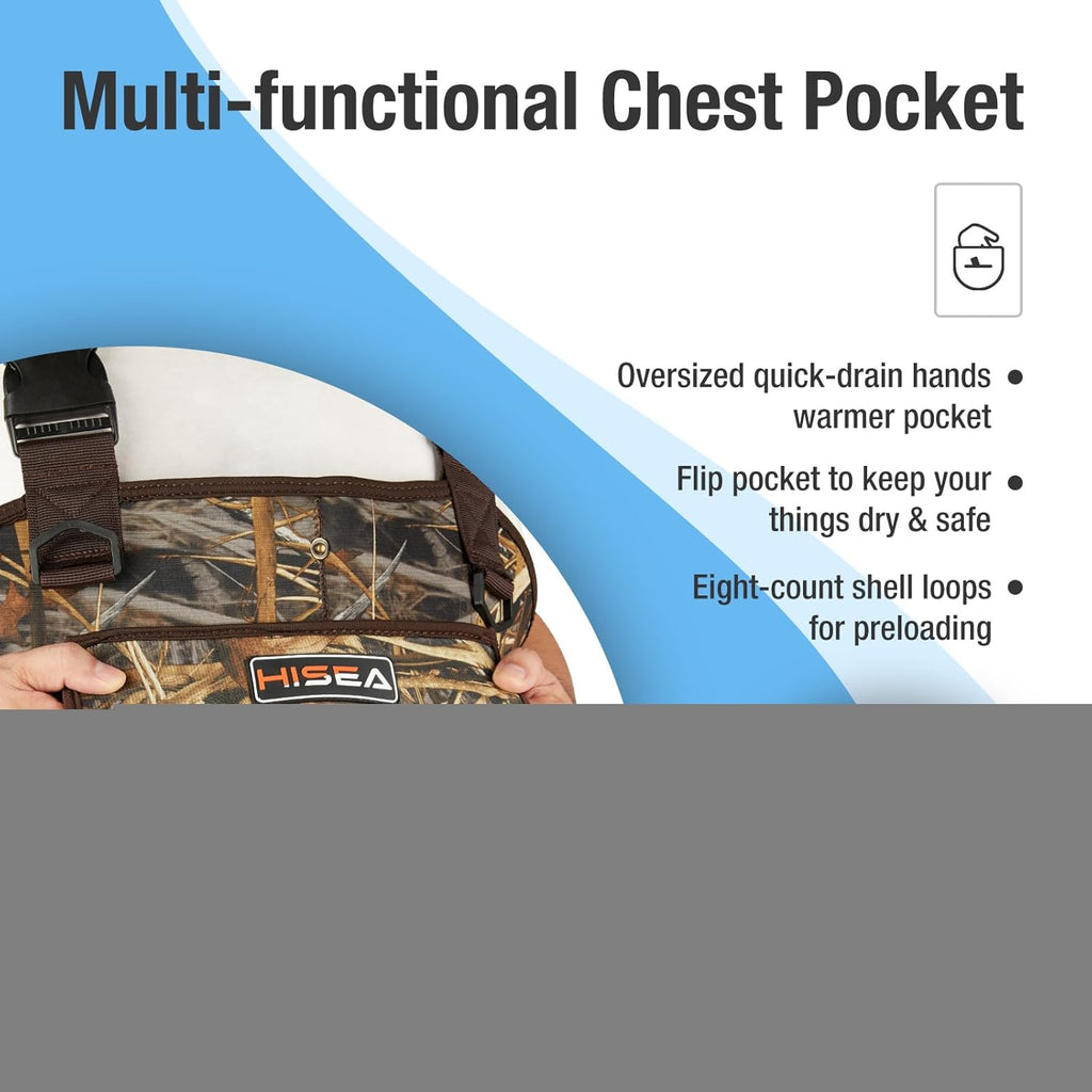 HISEA Hunting Waders Neoprene Chest Waders for Men with 800G Insulated Boots Waterproof Neoprene Bootfoot Waders