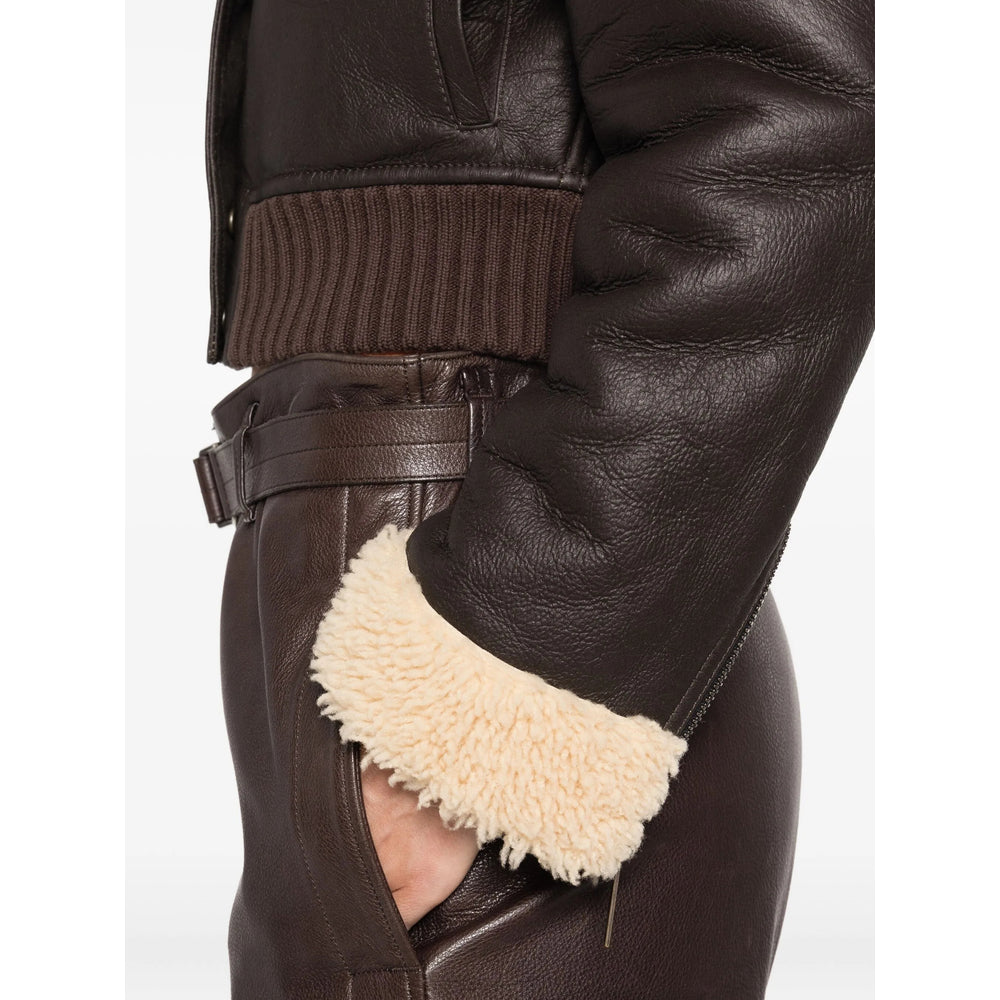 Alexander Mcqueen Brown Jackets - Leather Jackets Women