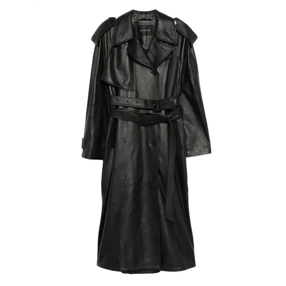 Balenciaga Black Coats - Leather Coats Women