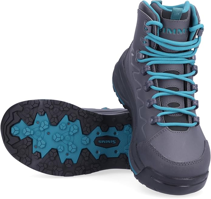 Simms Womens Freestone Wading Boots - Durable Rubber Bottom Boots with Enhanced Traction Protective Toe Cap Ideal for Stream & River Fishing (Slate 9)