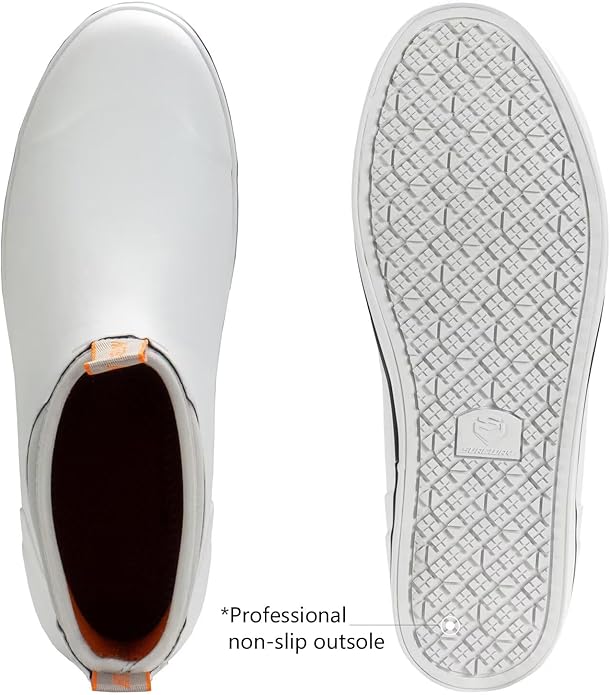 SUREWAY Mens Deck Boots Professional Non-Slip Fishing & Ankle Deck Boot Waterproof Rain Boots