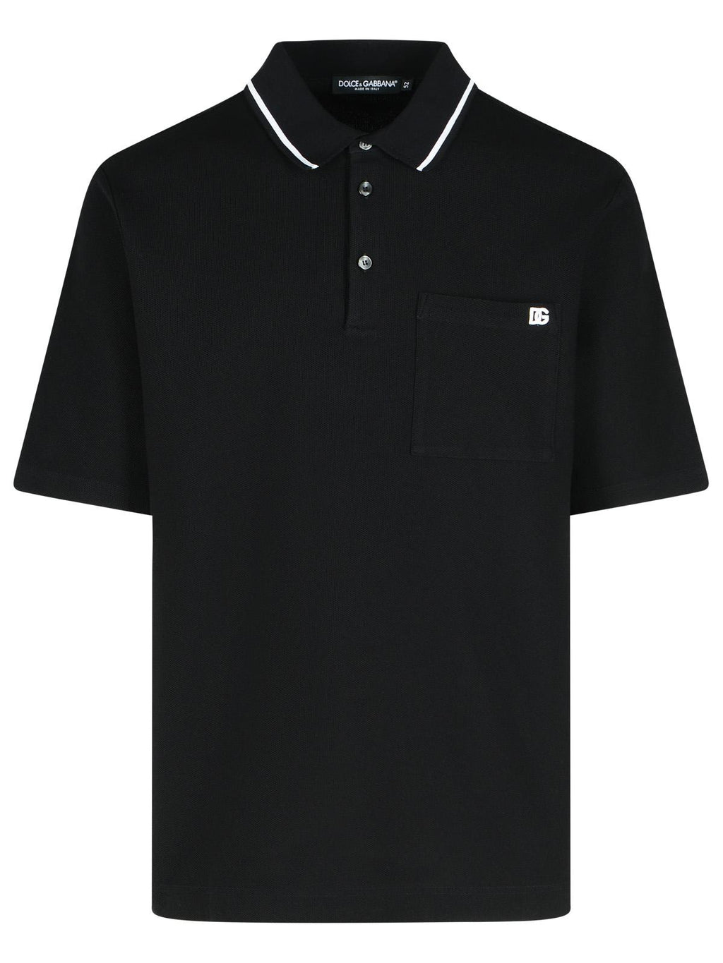 Dolce & Gabbana Black Cotton Polo Shirt Men