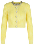 Self Portrait Yellow Alpaca Blend Cardigan Women