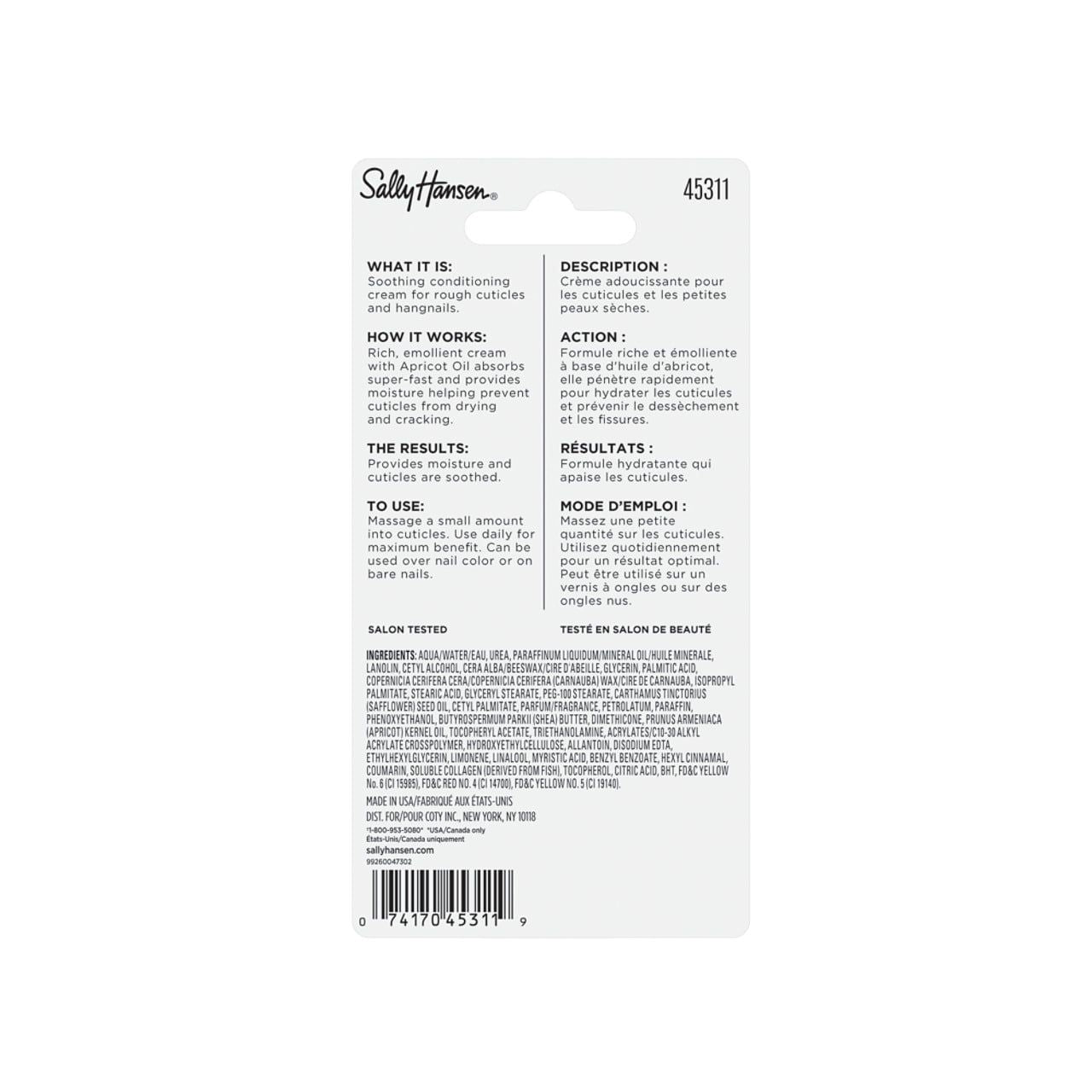 (2-Pack) Sally Hansen Treatment Cuticle Massage Cream, 0.4 oz