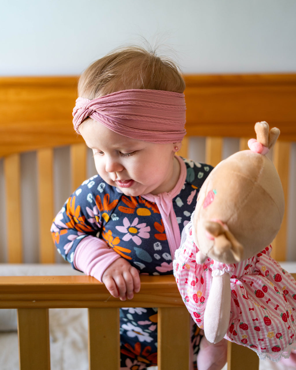 Navy wildflower bamboo zippy