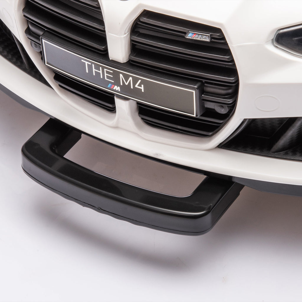 BMW M4 12v Kids ride on toy car 2.4G W/Parents Remote Control,Three speed adjustable,Power display, USB,MP3 ,Bluetooth,LED light,story,A handle with wheels and a pull, easy to carry