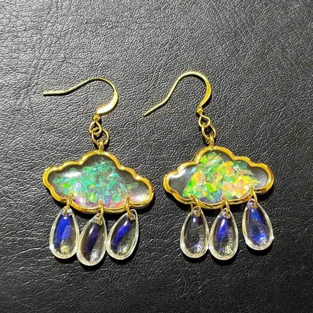 RAIN CLOUD EARRINGS (PAIR)