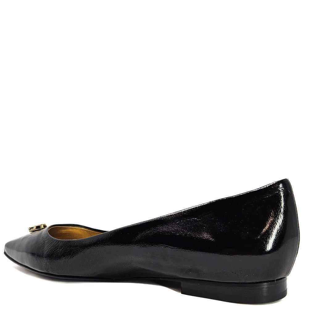 Maira Black Pointy Ballet With Jewel