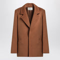 Saint Laurent Camel Wool Short Coat Women