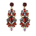 Ornament Exaggerating Earrings Retro Alloy Trendy Earrings Geometric Abstract Diamond Embedded Long Earrings