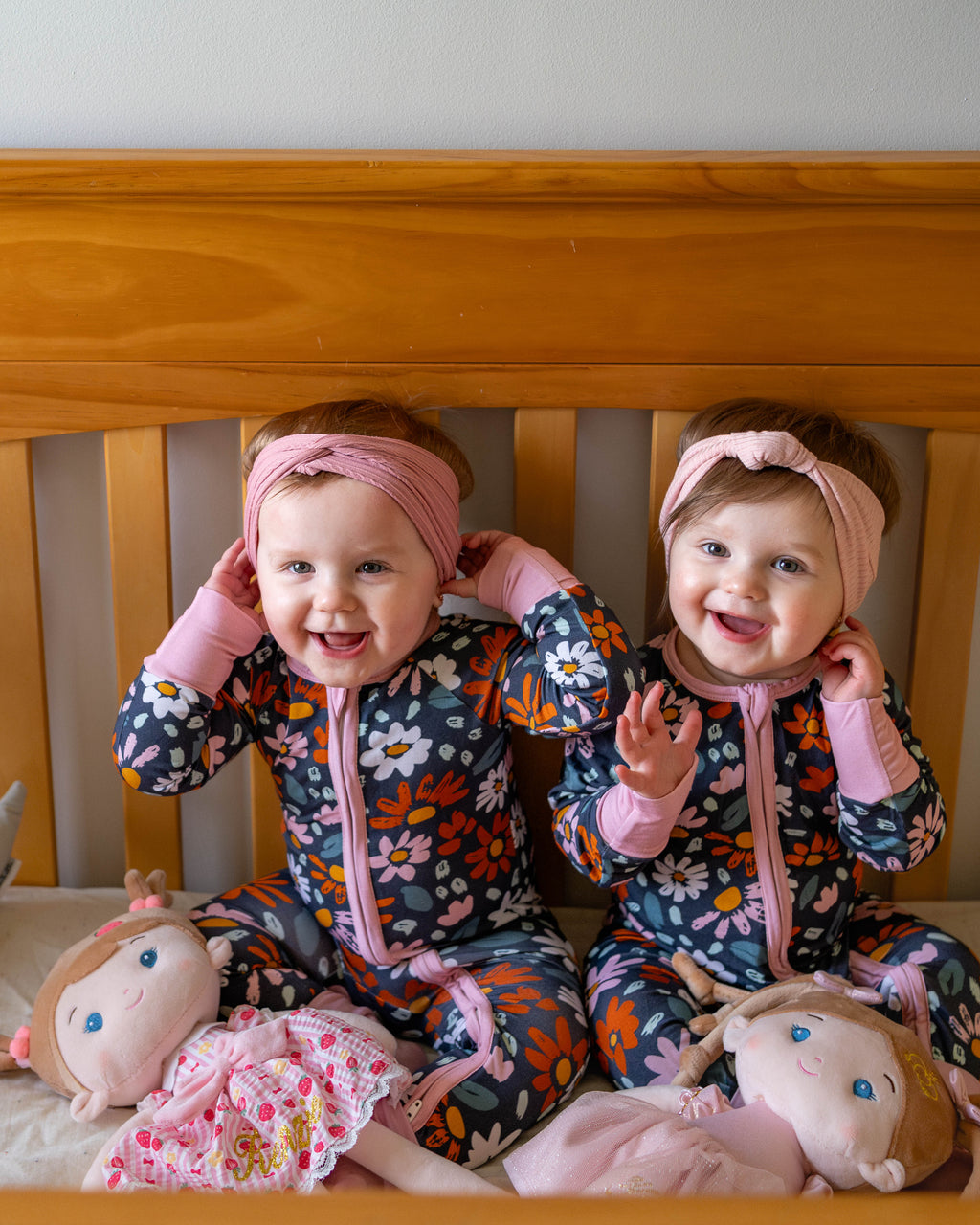 Navy wildflower bamboo zippy