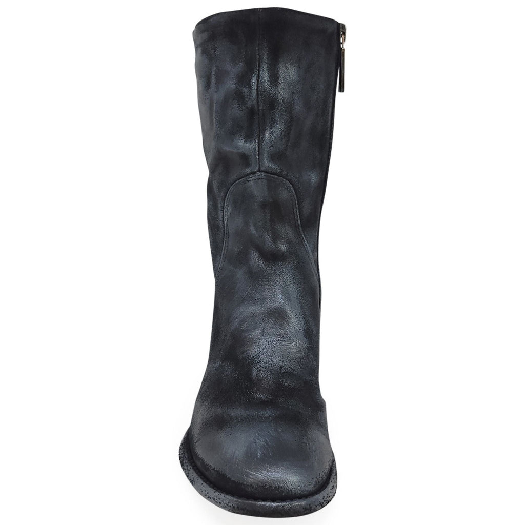 Silver Suede Metallic Mid Calf Boot