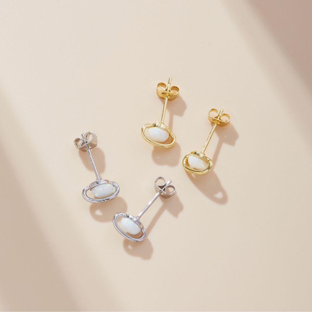 WHITE OPAL EARRINGS