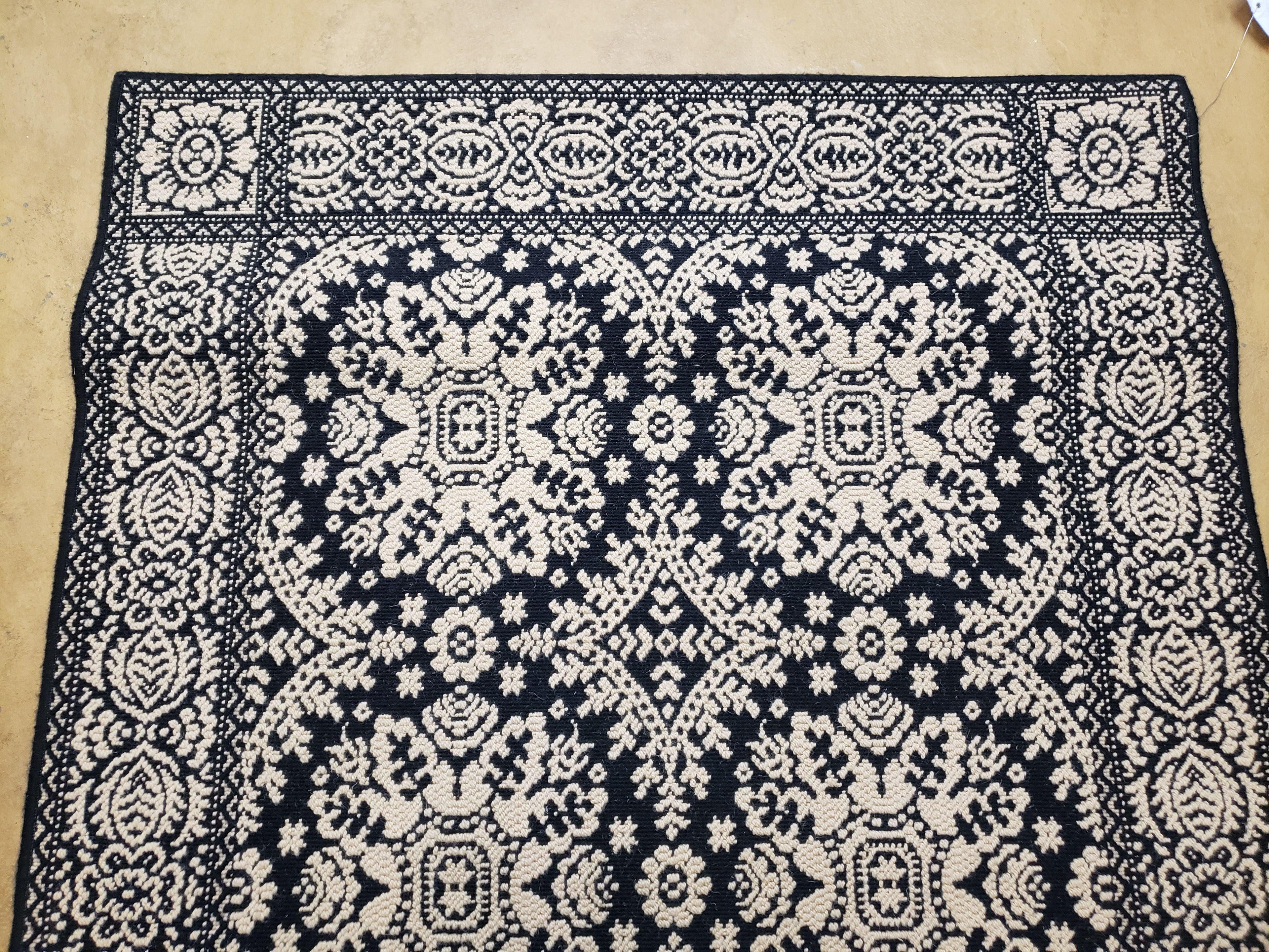 4x6 Power-Loomed Rug Dark Navy Blue & Ivory Oriental Carpet Nice