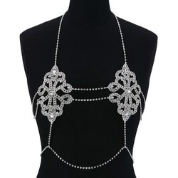 Jewelry Bikini Crystal Rhinestone Sexy Chest Necklace Trendy Female Geometric Abstract Diamond Body Cha Accessories