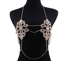 Jewelry Bikini Crystal Rhinestone Sexy Chest Necklace Trendy Female Geometric Abstract Diamond Body Cha Accessories