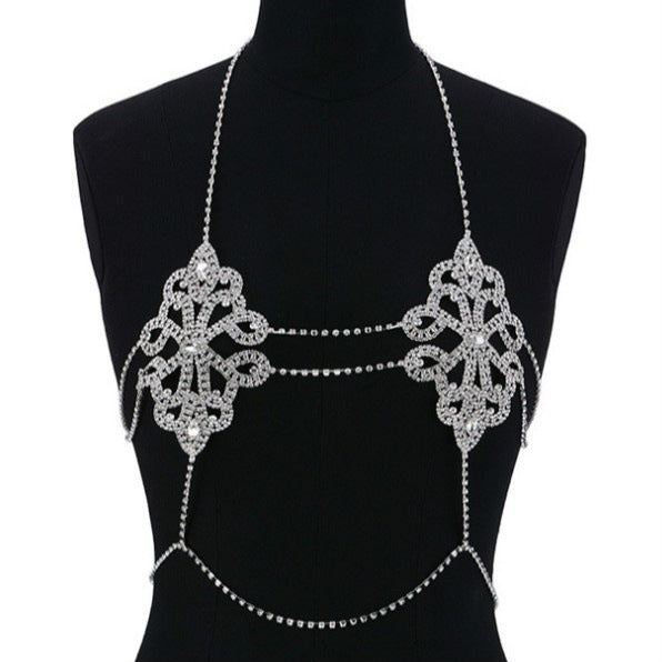 Jewelry Bikini Crystal Rhinestone Sexy Chest Necklace Trendy Female Geometric Abstract Diamond Body Cha Accessories